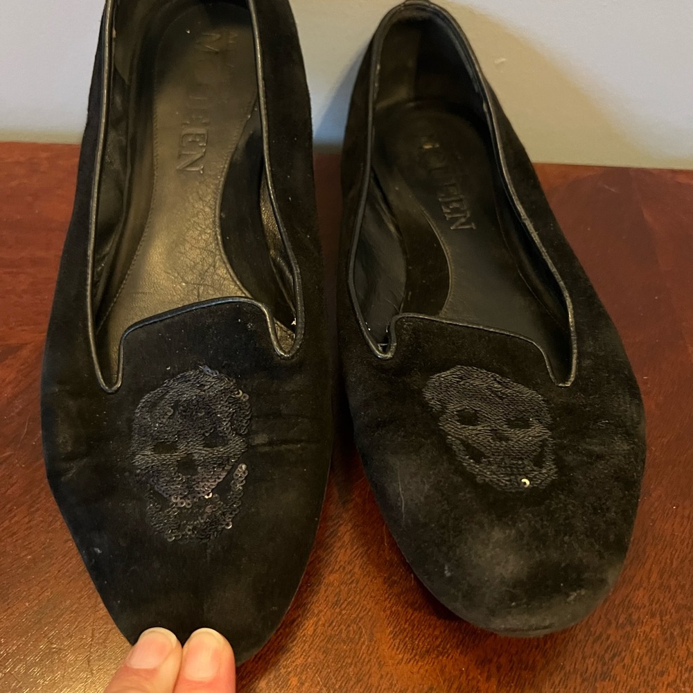 Alexander McQueen Black skeleton flats , size 39